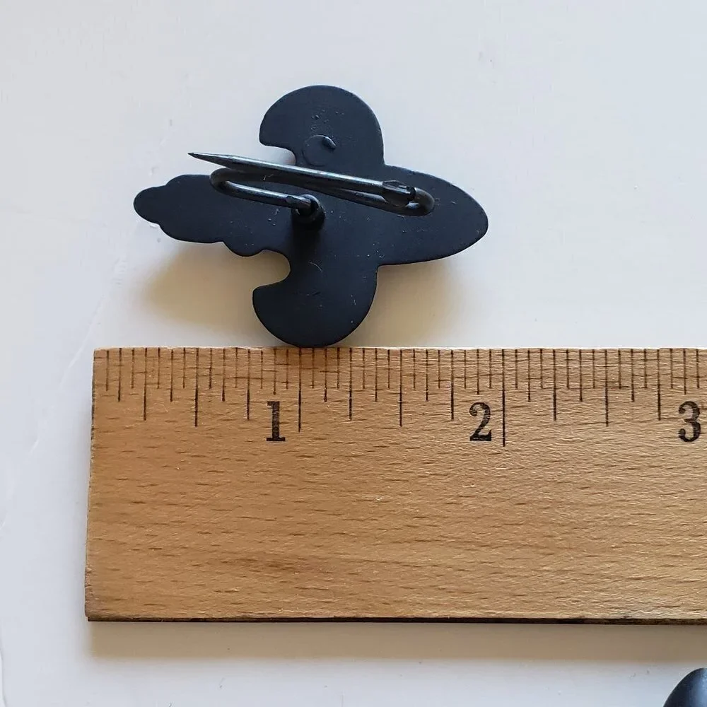 Fleur de lis Metal Curtain Hooks Pin-On Drapery Hooks Black Metal Set of 16